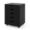 5-Drawer Rolling Storage Cabinet with Lockable Wheels and Cut-Out Handles for Home or Office